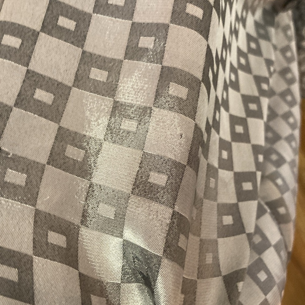 Vintage Silver Checkered Blouse - image 6